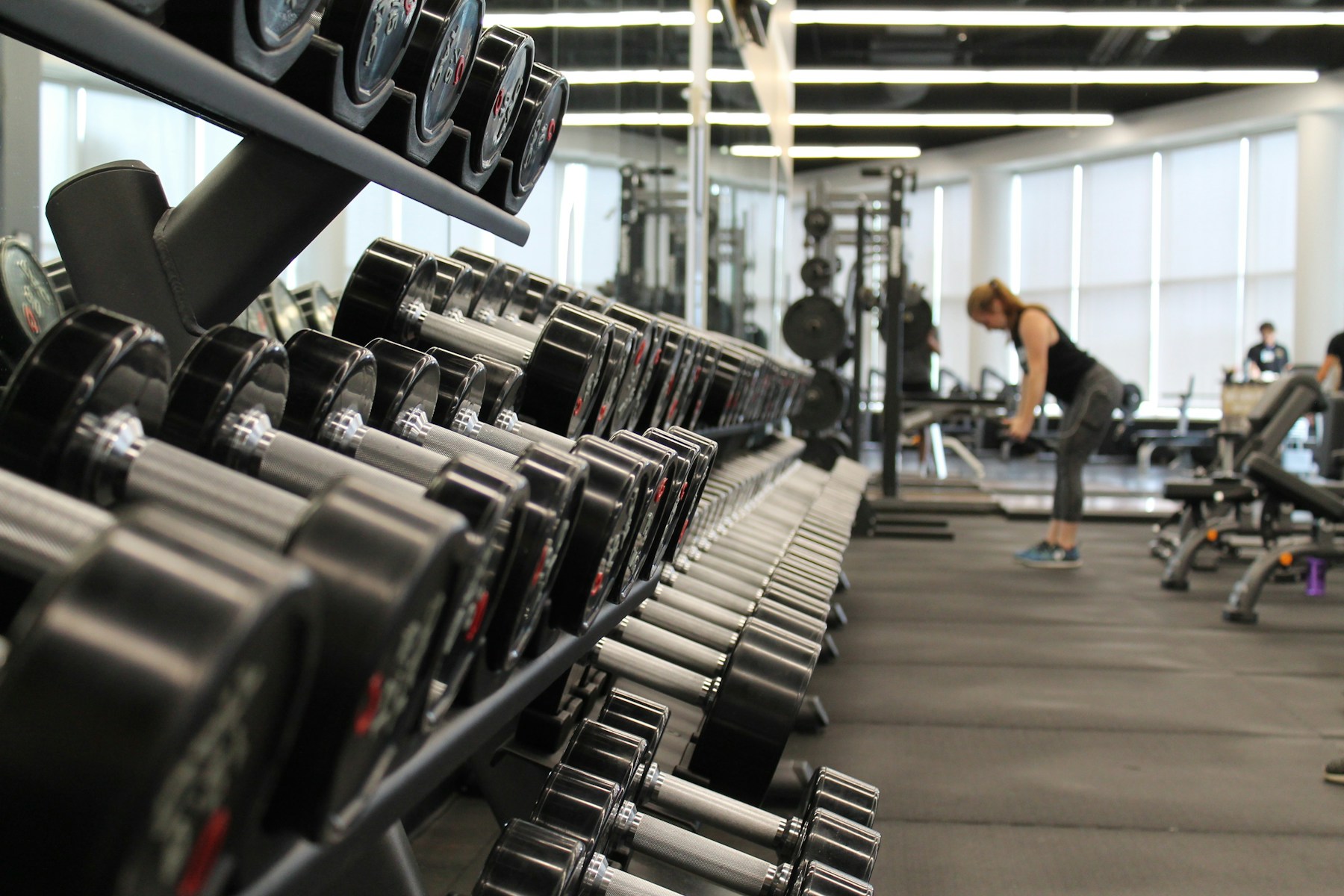 Athlete training in a modern fitness studio